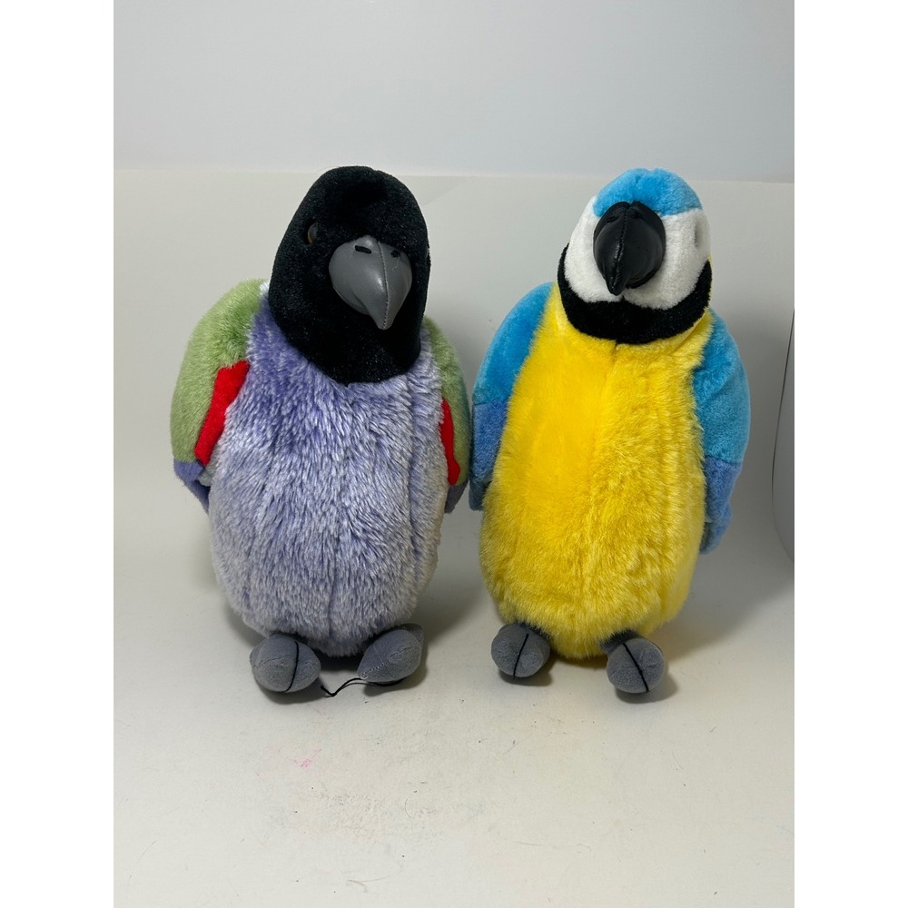 Wild Republic Plush Parrot Lot Blue Gold Macaw Purple Green Tropical Bird